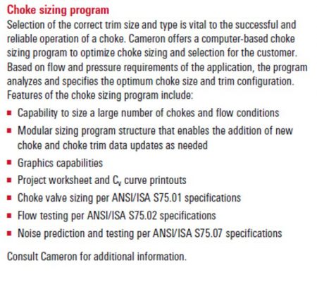 Control Choke Sizing and Flow Testing