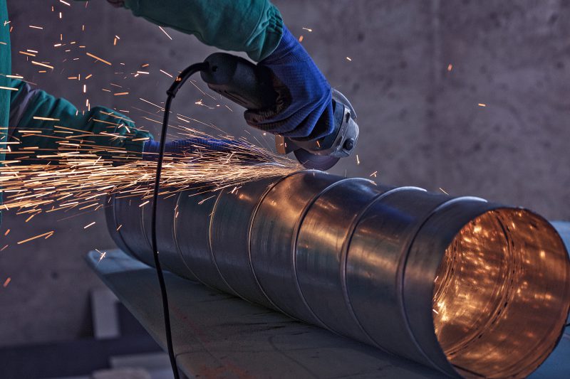 arc welding steel construction site